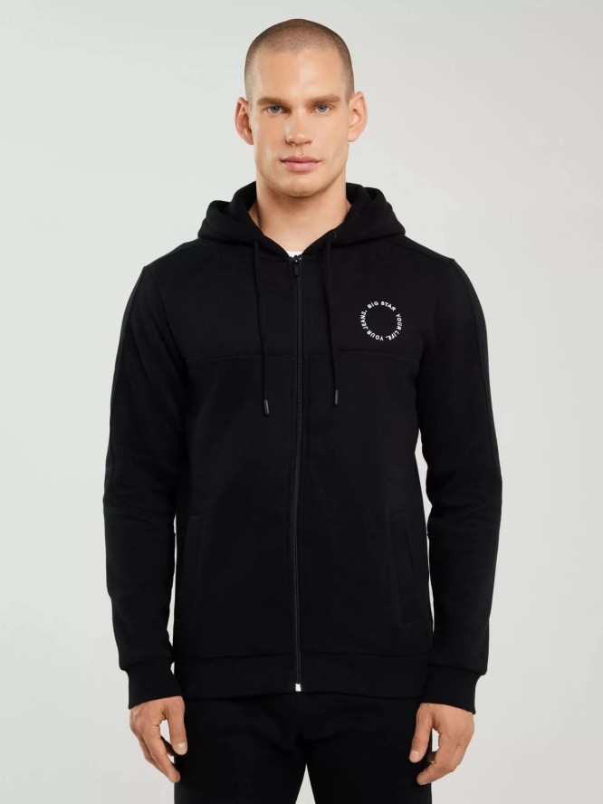 Bluza męska z kapturem czarna Ajron 906/ Kersyn 906