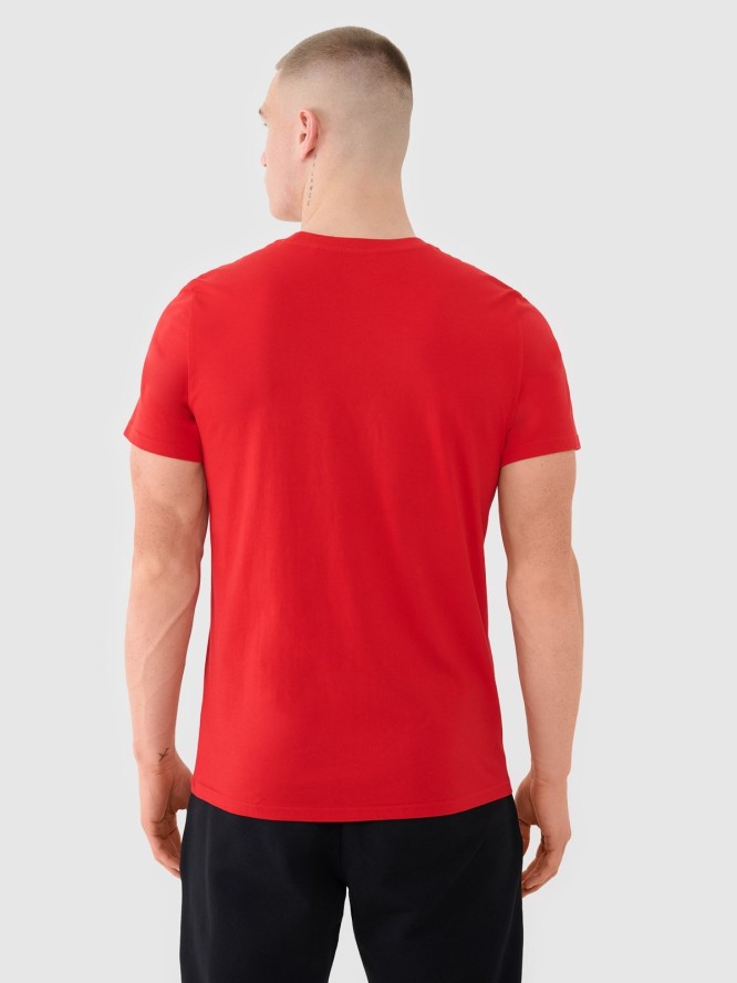 4F T-shirt regular z nadrukiem męski - czerwony XL