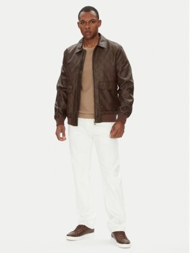 Guess Kurtka z imitacji skóry M5YL01 WGUC0 Brązowy Regular Fit