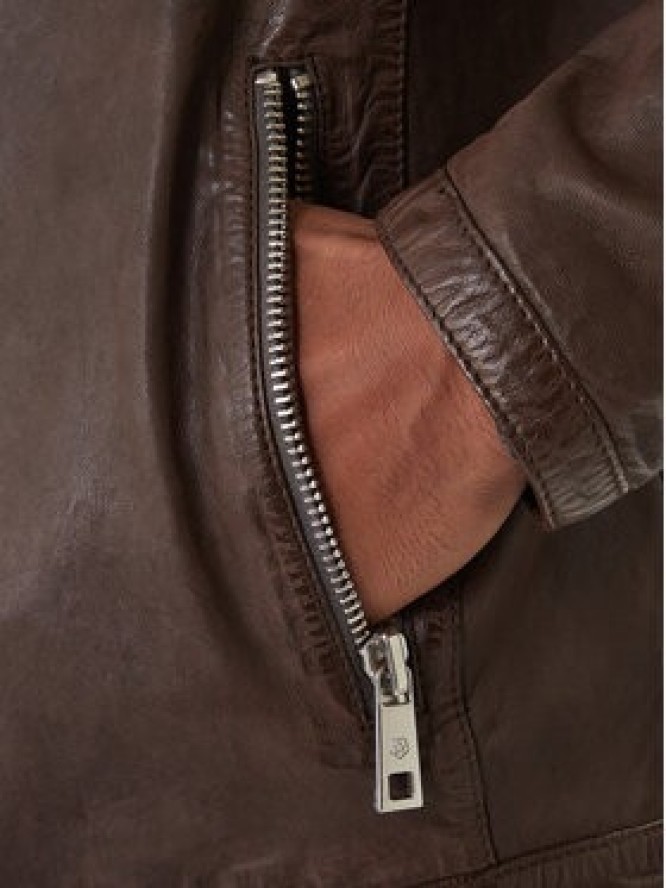 Milestone Kurtka skórzana Oliverio 611099 60770 Brązowy Regular Fit