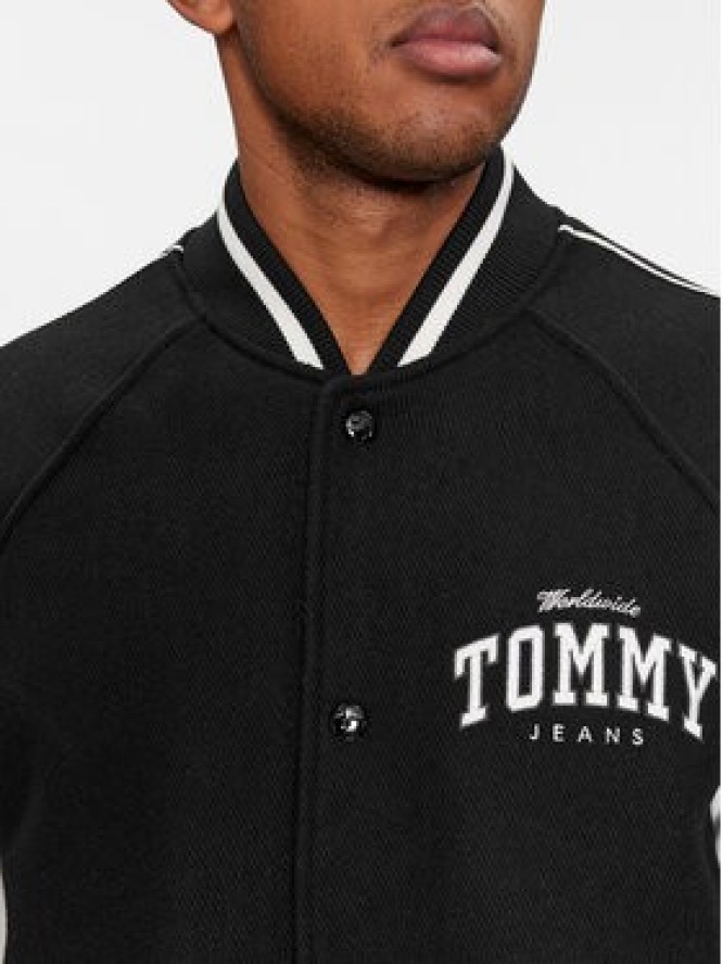 Tommy Jeans Kurtka bomber Tjm Wool Varsity Bomber DM0DM17884 Czarny Regular Fit