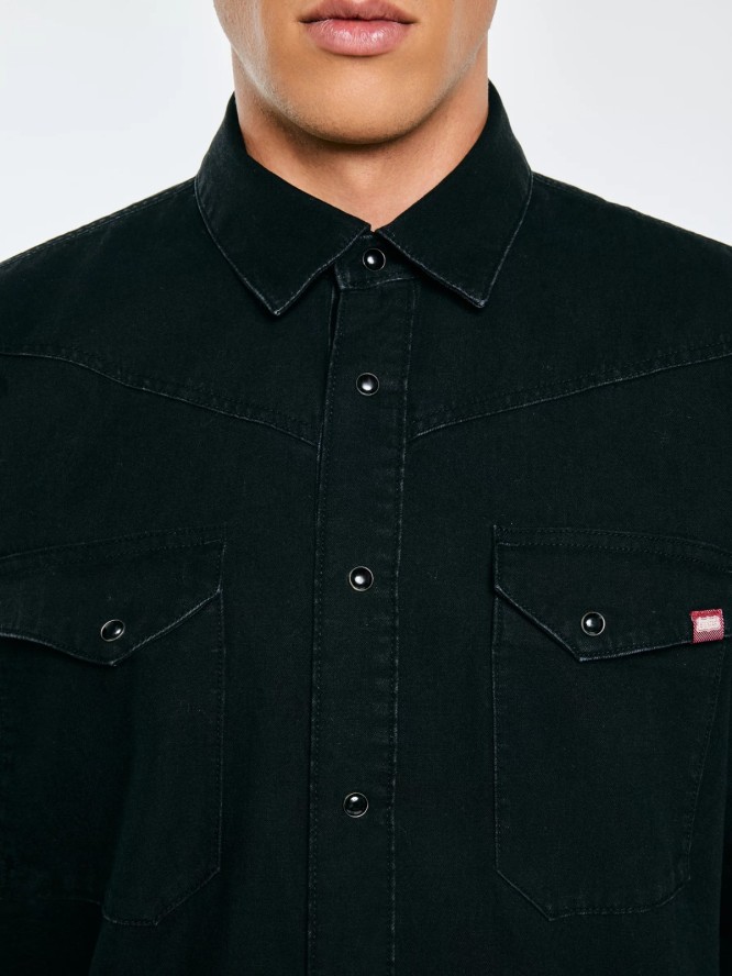 Koszula męska jeansowa czarna Buck 927