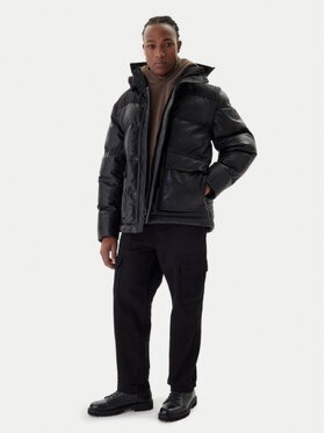 Boss Kurtka skórzana Jolam 50522219 Czarny Relaxed Fit