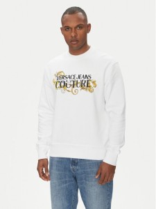 Versace Jeans Couture Bluza 78GAIC06 Biały Regular Fit