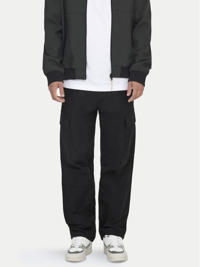 Only & Sons Spodnie materiałowe Ray 22028640 Czarny Loose Fit