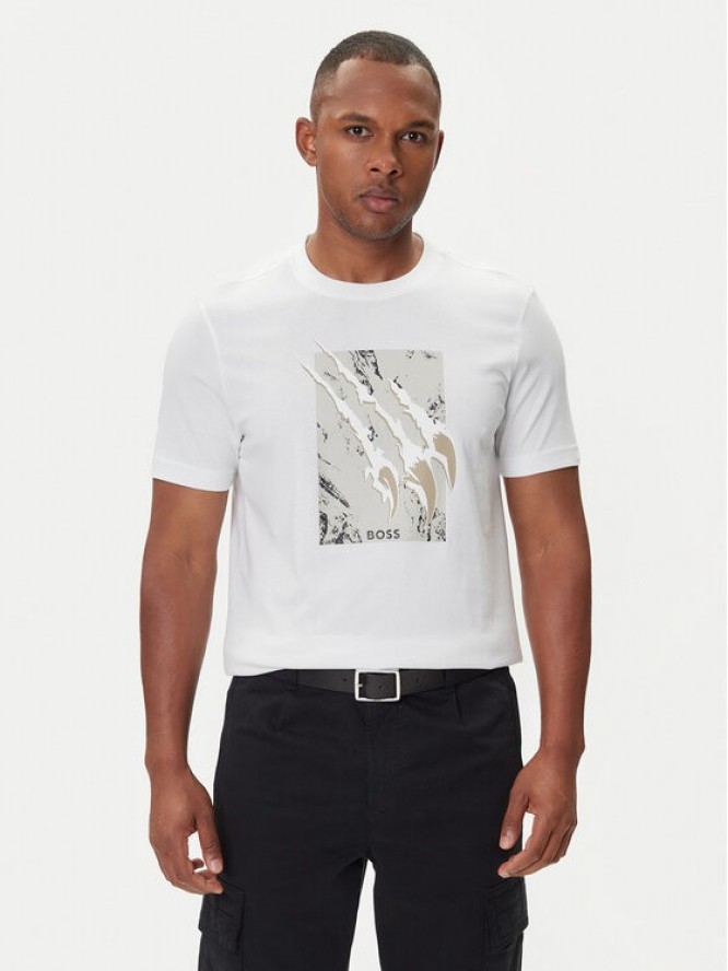 BOSS T-Shirt Te_Animali 50546362 Biały Regular Fit