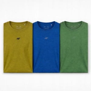 KOSZULKA MĘSKA T-SHIRT 4F KOMPLET LIMITOWANY ZESTAW 3 SZTUKI S M3947 SS26