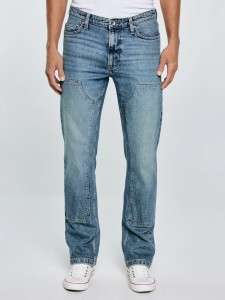 Jeansy męskie z przeszyciami niebieskie Colt Double Knee 406