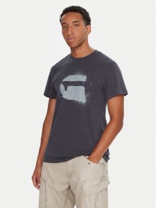 G-Star Raw T-Shirt Spray Logo D26833-D101 Granatowy Regular Fit