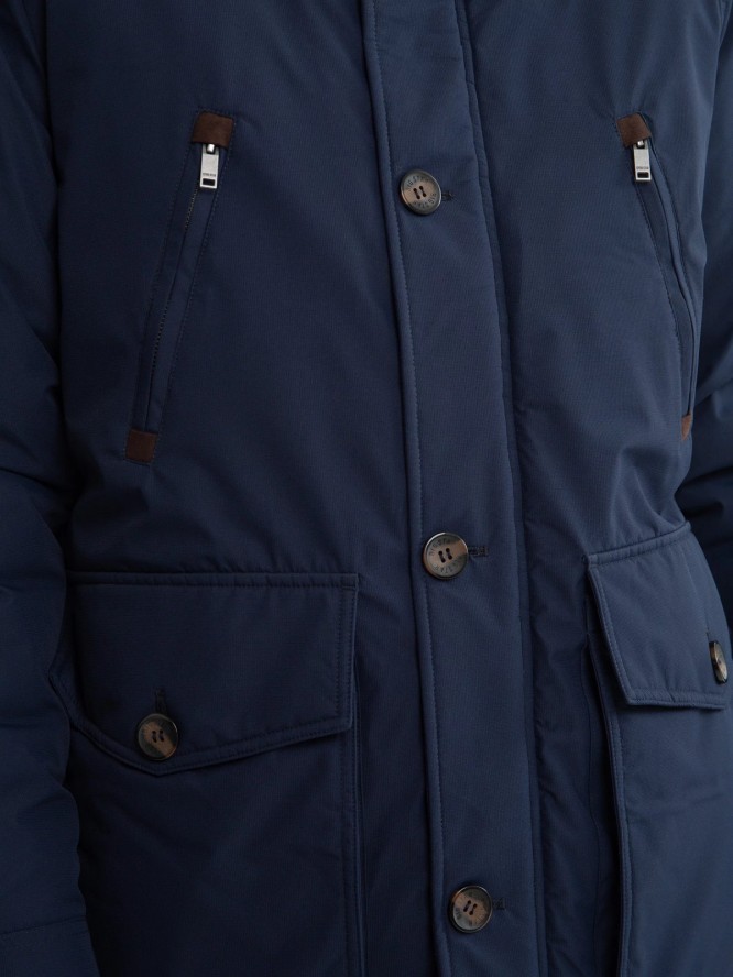 Kurtka męska typu parka z ociepleniem granatowa Kamnan 403