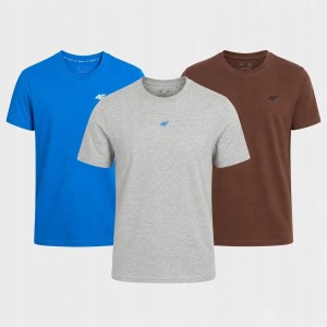 KOMPLET T-SHIRT MĘSKI 4F ZESTAW KOSZULEK 3PAK