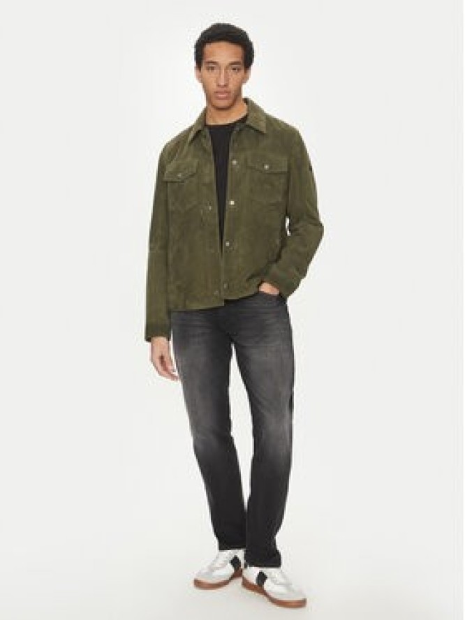 JOOP! Jeans Kurtka skórzana 15 Georg 80000766 Zielony Regular Fit