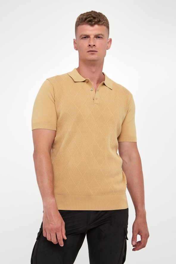 Polo męskie w romby KARL LAGERFELD