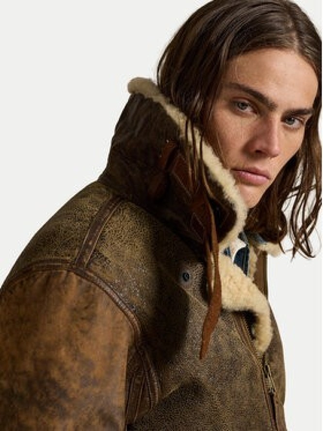 Polo Ralph Lauren Kurtka skórzana 710939176001 Brązowy Regular Fit