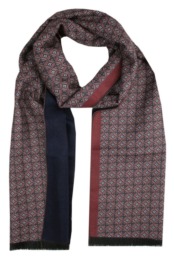 Elegancki Szalik Bawełniany - Alties - Geometryczny, Drobny Wzór
