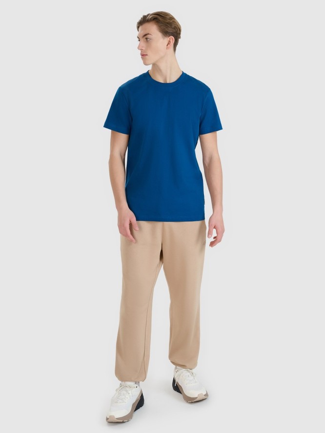 4F T-shirt regular z nadrukiem męski - turkusowy S