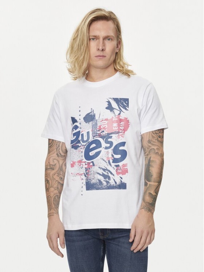 Guess T-Shirt M4YI02 I3Z14 Biały Regular Fit