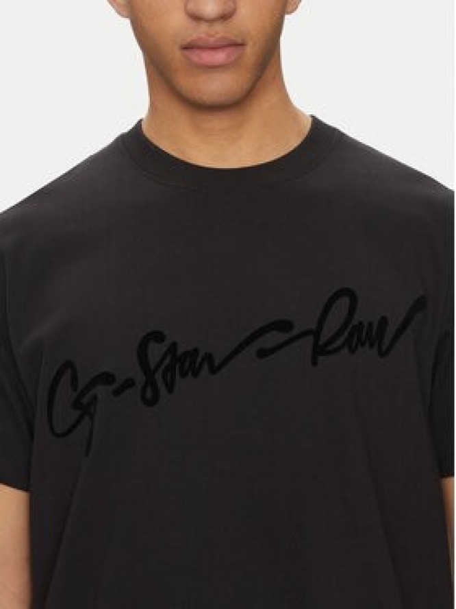 G-Star Raw T-Shirt Floock G-Script D25148-C784 Czarny Regular Fit