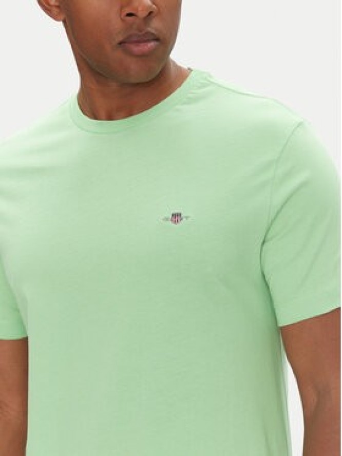 Gant T-Shirt Shield 2003184 Zielony Regular Fit