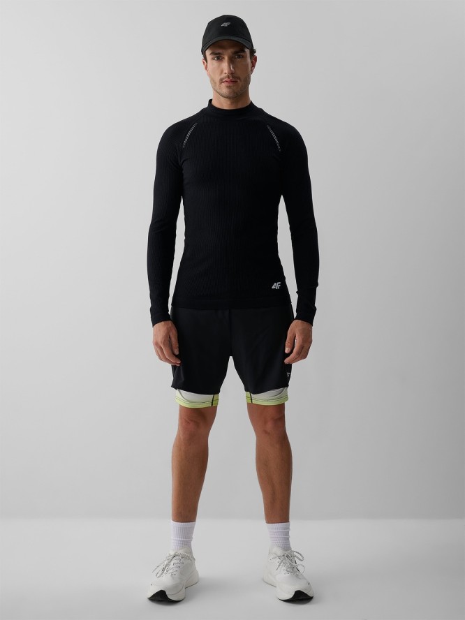 4F Longsleeve do biegania ze strukturalnej dzianiny męski - czarny L/XL
