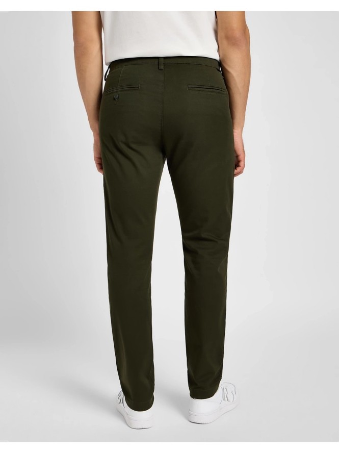 LEE MĘSKIE SPODNIE MATERIAŁOWE SLIM CHINO OLIVE NIGHT 112355772 L71L016192