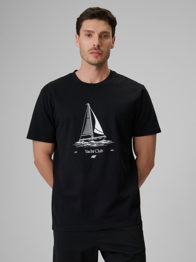 T-shirt relaxed z nadrukiem męski 4F 4FRSS26TTSHM3996