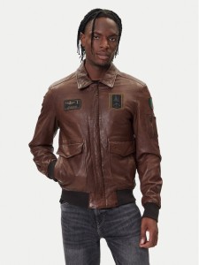 Aeronautica Militare Kurtka skórzana 252PN0895U100839 Brązowy Regular Fit