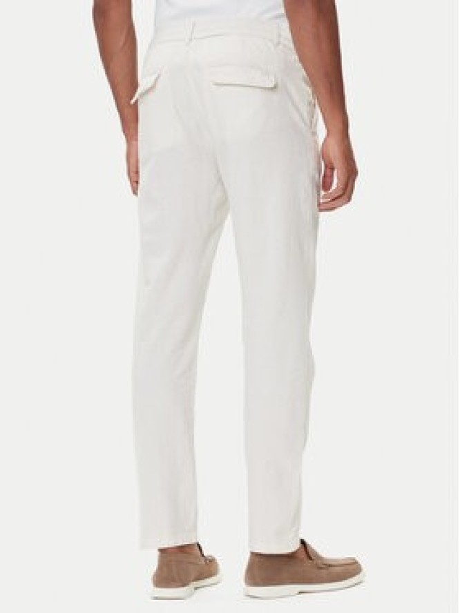 Lindbergh Spodnie materiałowe 30-008003 Biały Tapered Fit