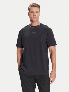 HUGO T-Shirt Split Logo 50544185 Czarny Relaxed Fit