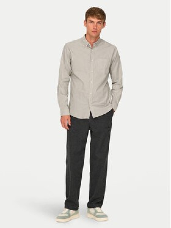 Only & Sons Koszula Alvaro 22006479 Beżowy Slim Fit