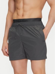 Calvin Klein Swimwear Szorty kąpielowe KM0KM01104 Szary Regular Fit