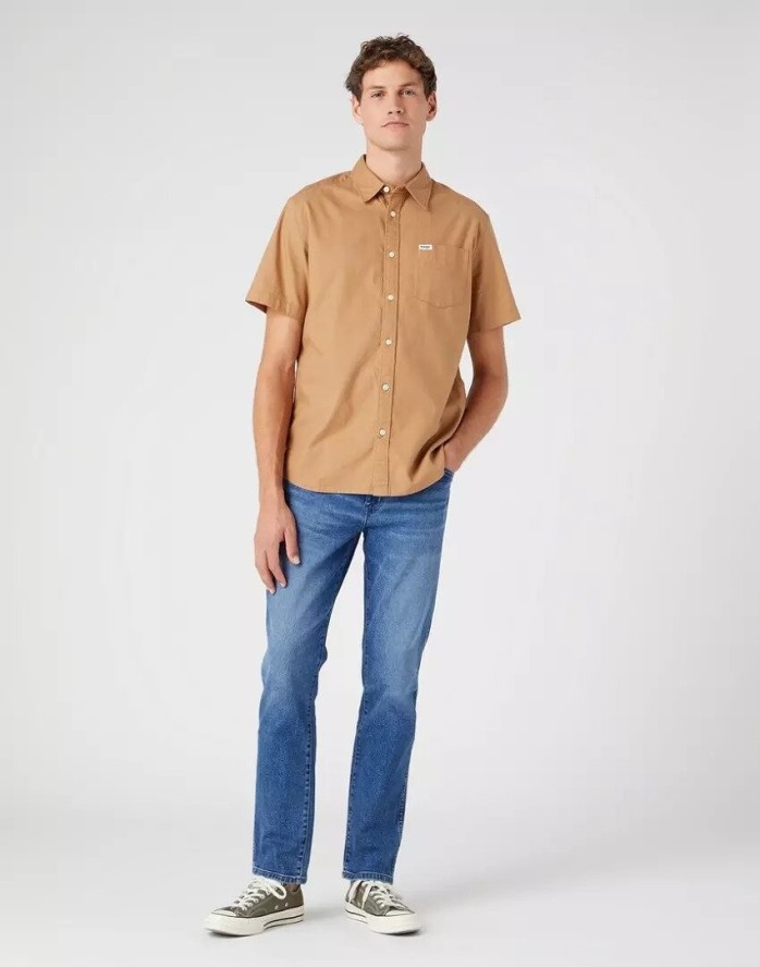 WRANGLER LARSTON MĘSKIE SPODNIE JEANSOWE JEANSY SMOKE SEA W18SYLZ71 112330754