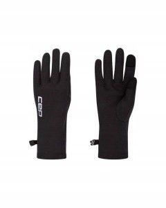 Rękawiczki sportowe na zimę z wełną merino unisex czarne Core Run CEP
