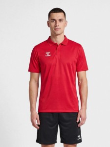 Koszulka poliestrowa sportowa Hummel Essential 24 Polo czerwona