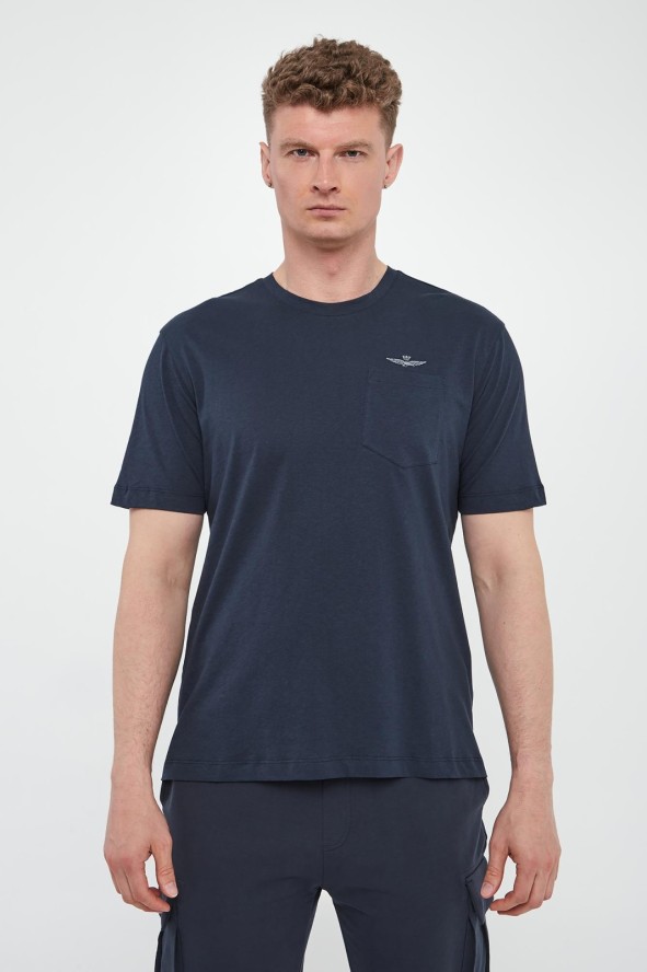 T-shirt męski z logo AERONAUTICA MILITARE