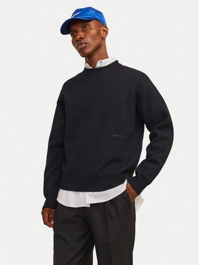 Jack & Jones Sweter 12261852 Czarny Loose Fit