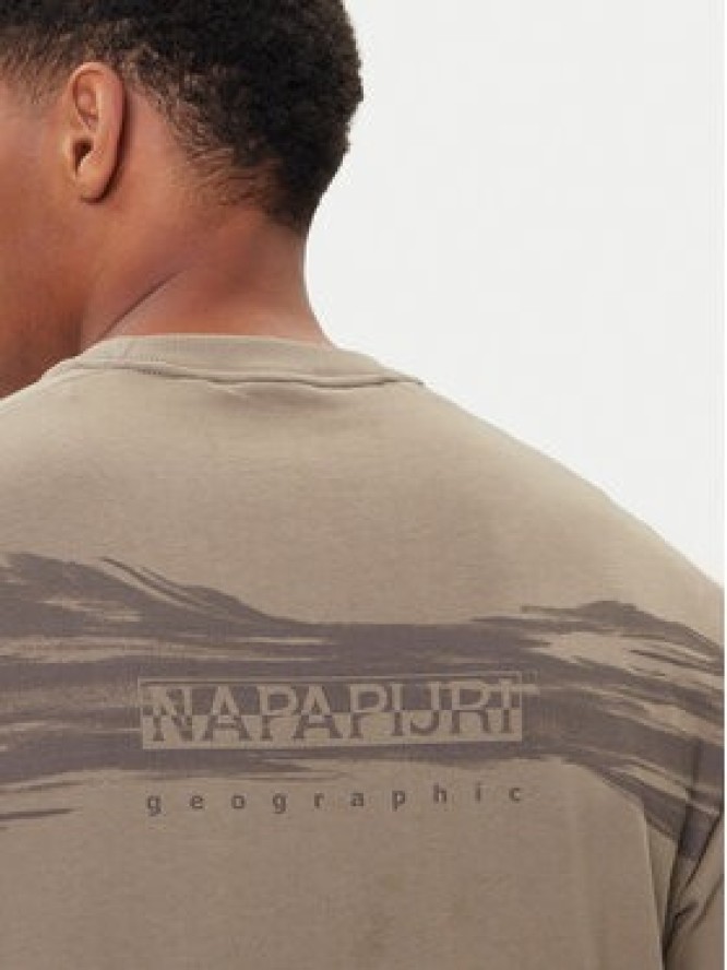 Napapijri T-Shirt S-Back Graphic NP0A88SU Beżowy Regular Fit