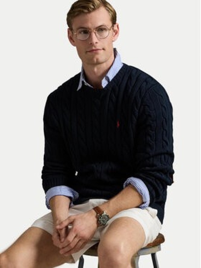 Polo Ralph Lauren Sweter 710775885001 Granatowy Regular Fit