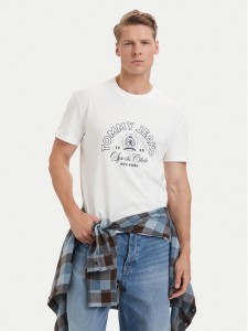 Tommy Jeans T-Shirt DM0DM23175 Biały Regular Fit