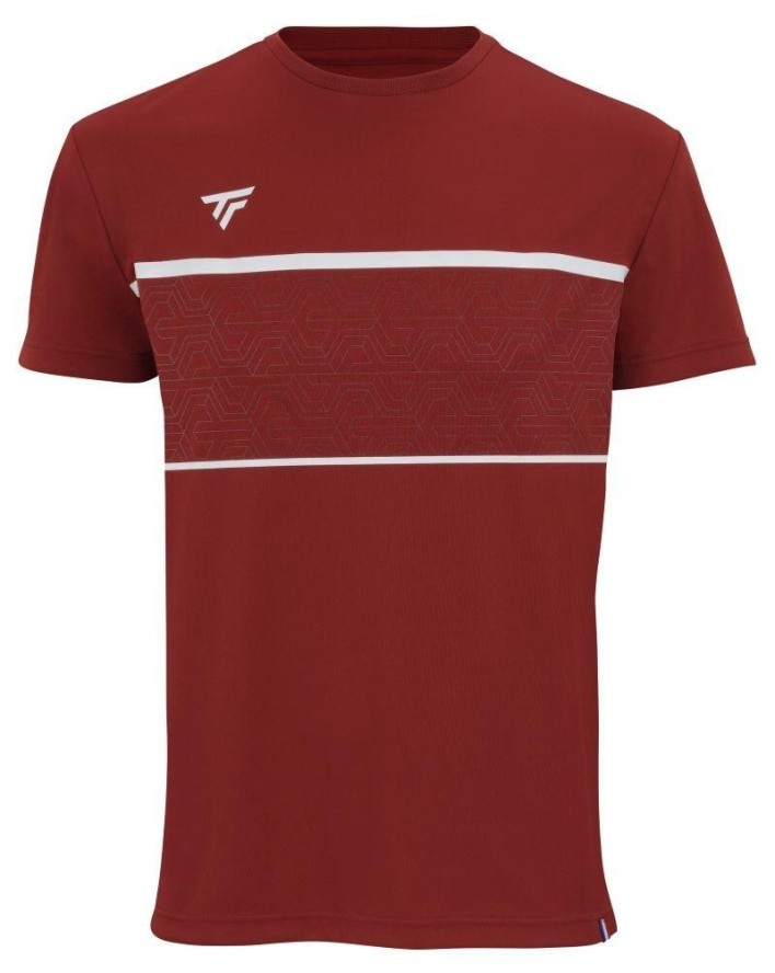 Koszulka tenisowa męska z krótkim rękawem Tecnifibre Team Tech Tee cardinal