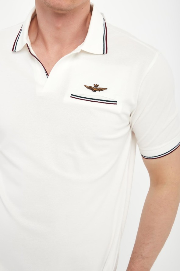 Polo męskie z haftem AERONAUTICA MILITARE