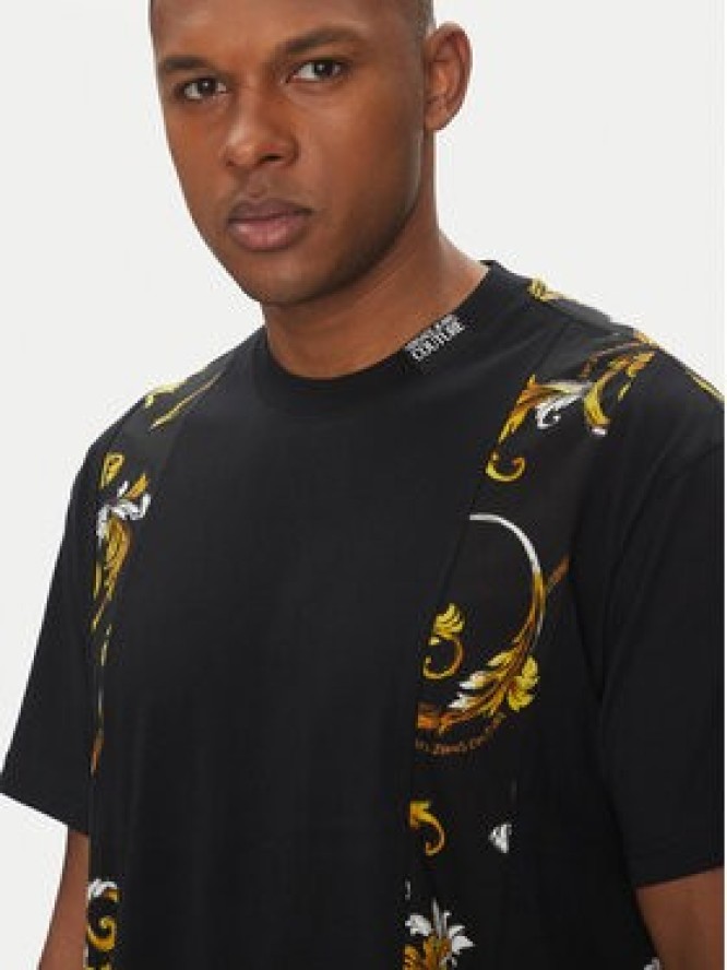 Versace Jeans Couture T-Shirt 78GAH615 Czarny Regular Fit