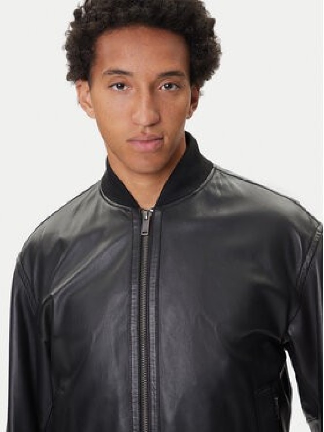 BOSS Kurtka skórzana Jobrice 50547545 Czarny Regular Fit