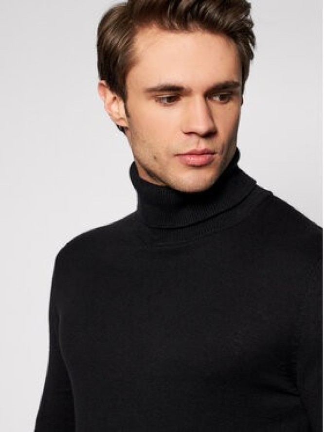 Jack & Jones Golf Emil Knit Roll Neck 12157417 Czarny Regular Fit