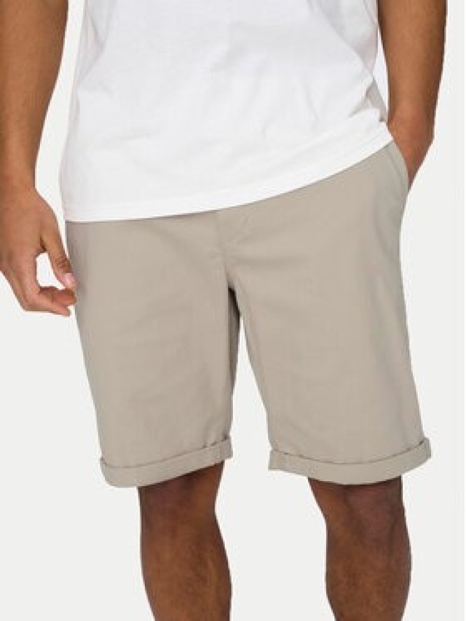 Only & Sons Szorty materiałowe Peter 22027905 Beżowy Regular Fit