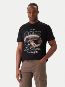 Guess T-Shirt M6RI13 K8FQ4 Czarny Regular Fit
