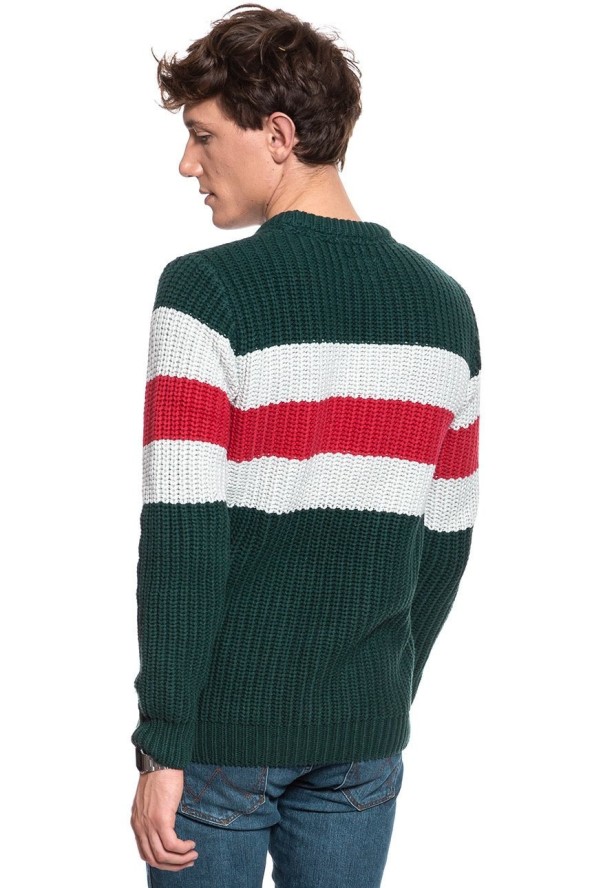 MĘSKI SWETER WRANGLER CHUNKY KNIT PINE W8A7PCG01 112132375