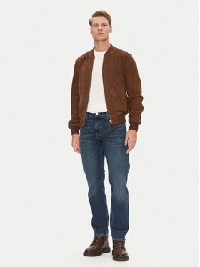 Schott NYC Kurtka skórzana LC300 Brązowy Regular Fit