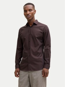 Jack & Jones Koszula Parker 12227385 Bordowy Slim Fit