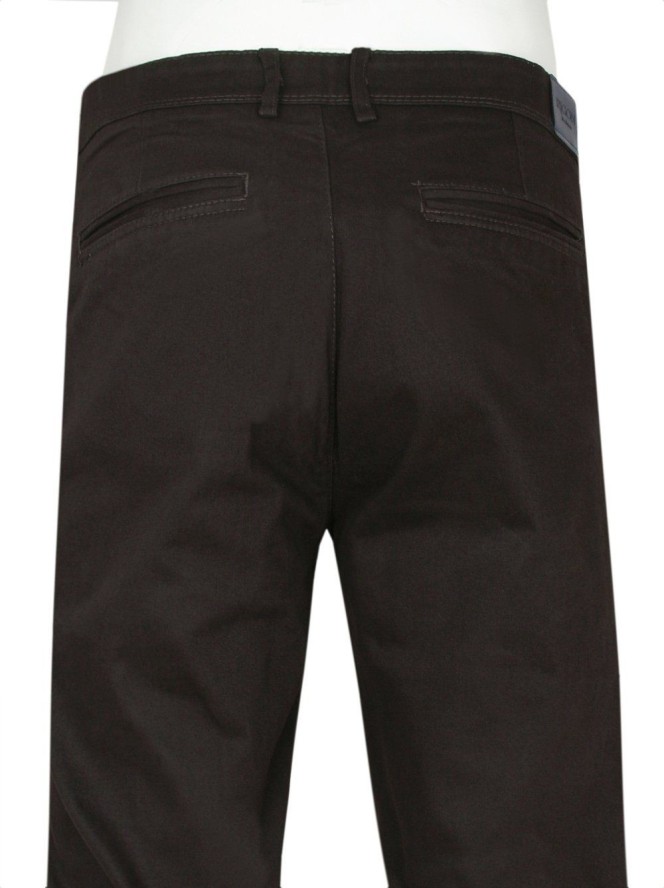 Męskie Spodnie Chinos marki Rigon – Bawełna z Elastanem – Slim Fit - Brązowe